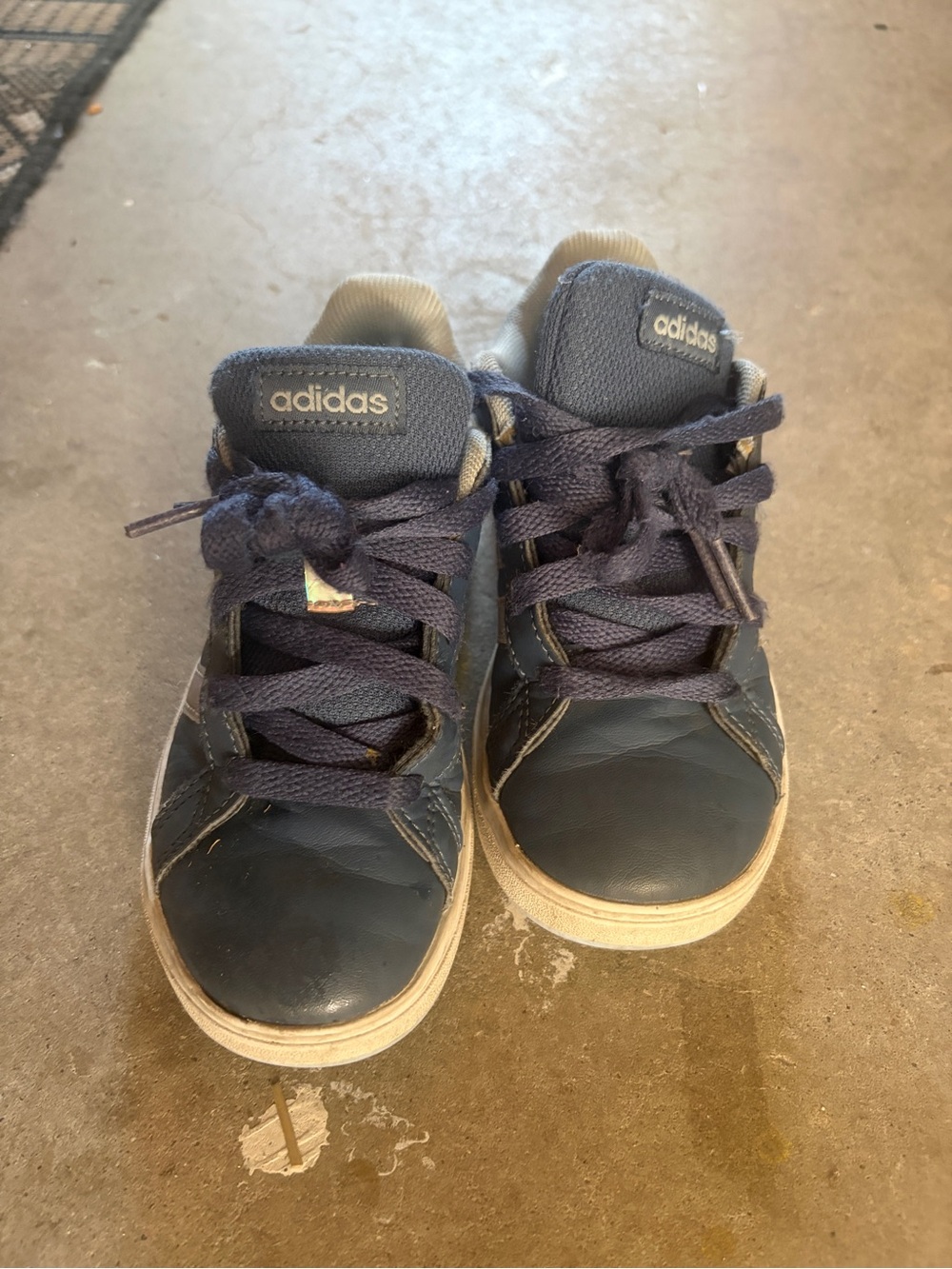 adidas Kids Navy and White Lace-Up Sneakers